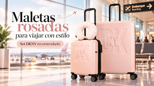 Maletas rosadas DKNY de cabina y bodega para