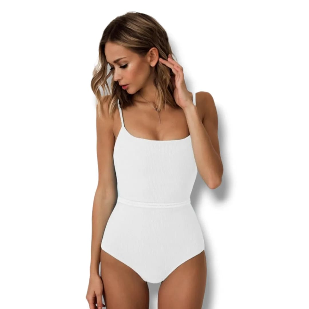 Traje de baño una pieza Amarra Blanco