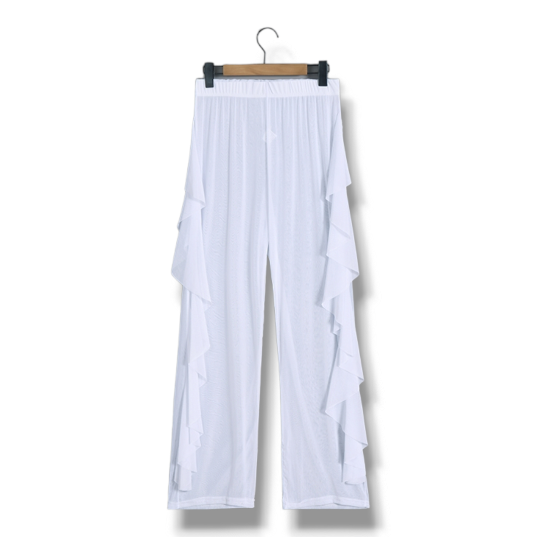 Pantalón traslucido blanco