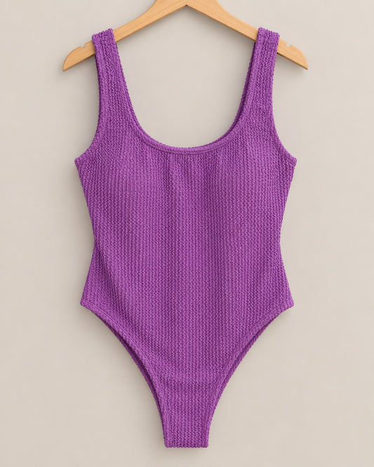 Traje de Baño Morado Texturizado Talla M | Última Unidad