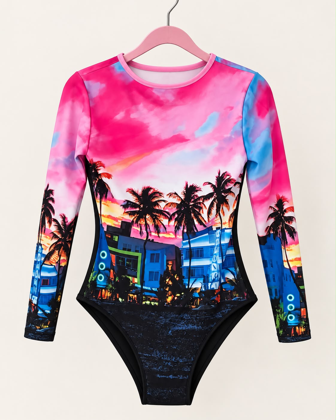 Traje de Baño Manga Larga Atardecer Tropical | Talla S