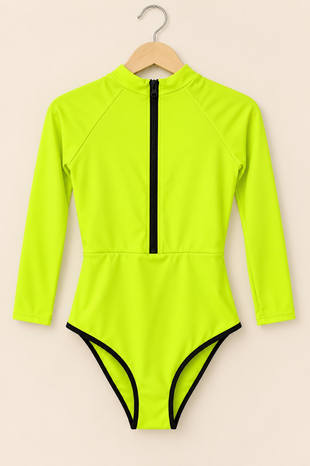Traje de Baño Amarillo Flúor Manga Larga Talla M | Última Unidad