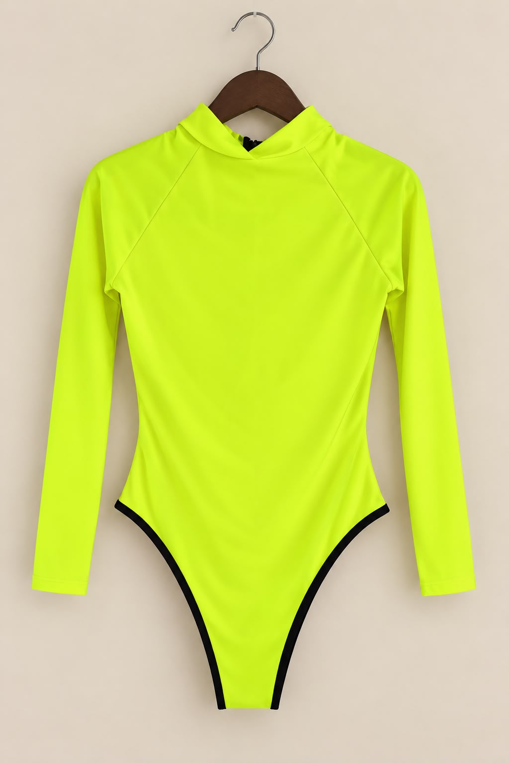 Traje de Baño Amarillo Flúor Manga Larga Talla M | Última Unidad