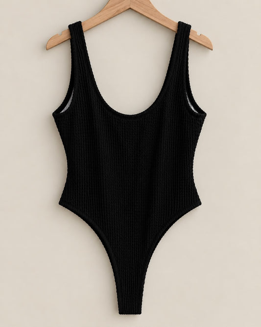 Traje de Baño Negro Texturizado | Tallas S