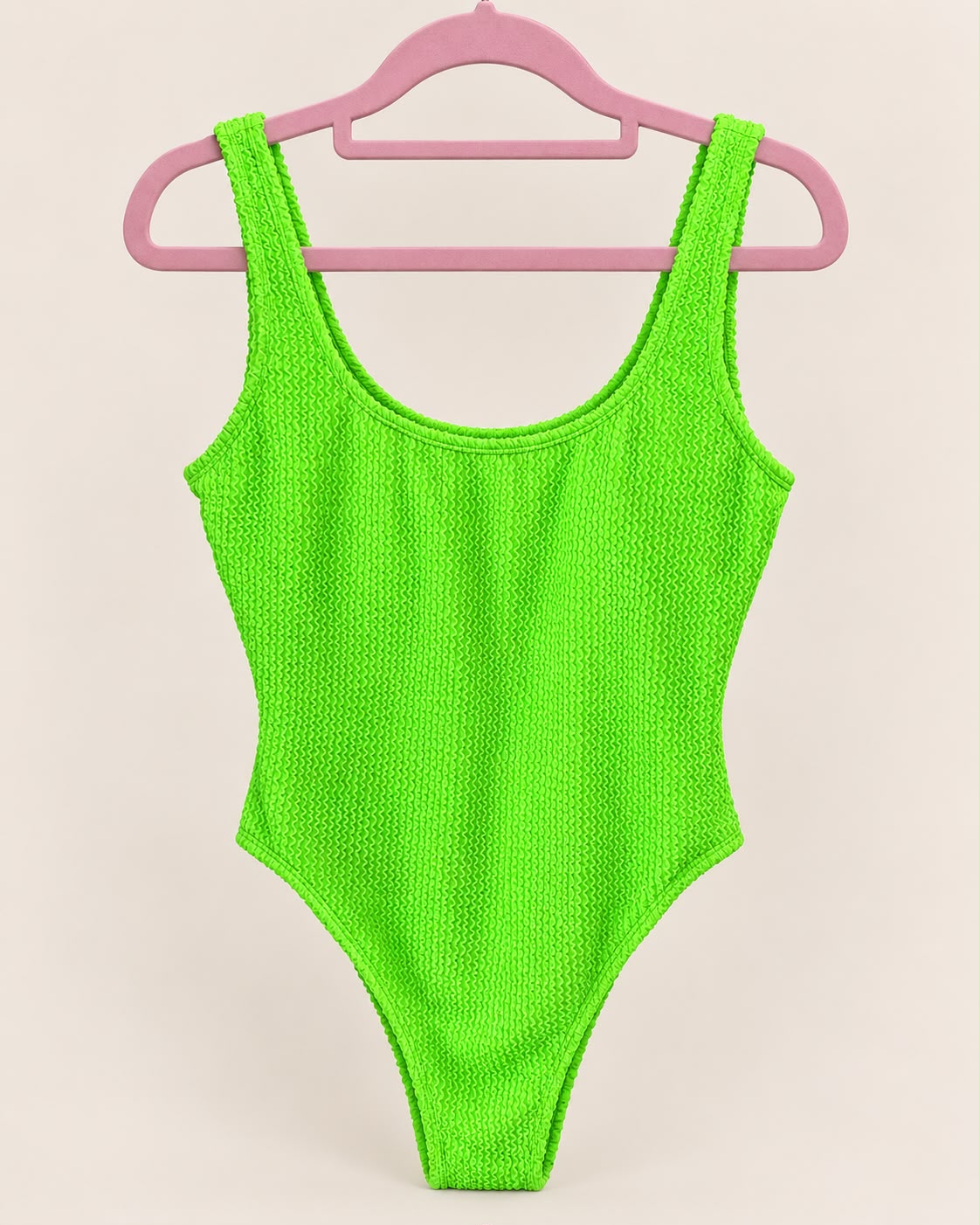 Traje de Baño Verde Neón Texturizado Talla M | Última Unidad